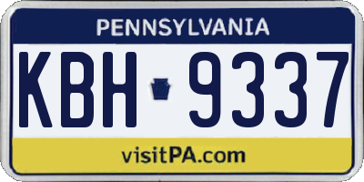PA license plate KBH9337