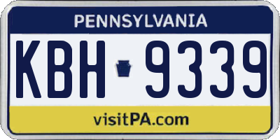 PA license plate KBH9339