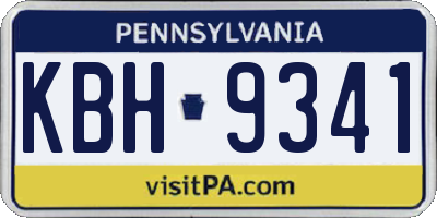 PA license plate KBH9341