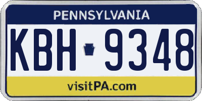 PA license plate KBH9348