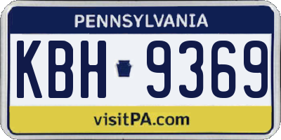 PA license plate KBH9369
