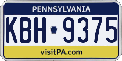 PA license plate KBH9375