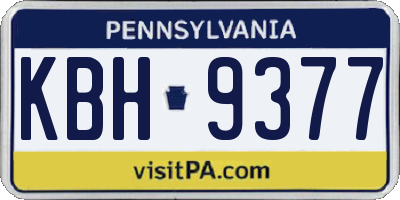 PA license plate KBH9377