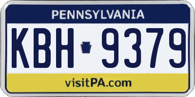 PA license plate KBH9379