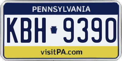 PA license plate KBH9390