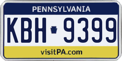 PA license plate KBH9399