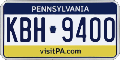 PA license plate KBH9400