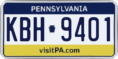 PA license plate KBH9401