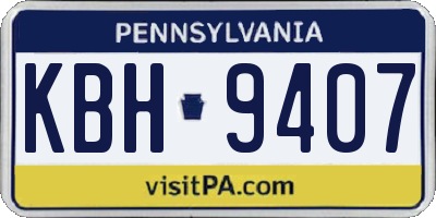PA license plate KBH9407