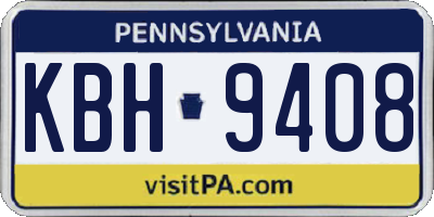 PA license plate KBH9408