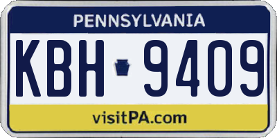 PA license plate KBH9409