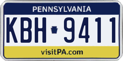 PA license plate KBH9411