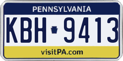 PA license plate KBH9413