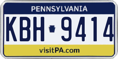 PA license plate KBH9414