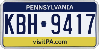 PA license plate KBH9417