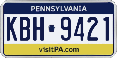 PA license plate KBH9421