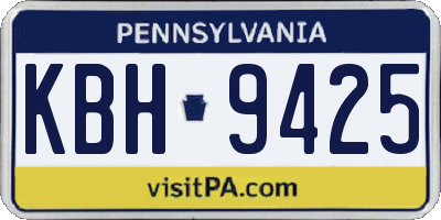 PA license plate KBH9425