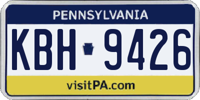 PA license plate KBH9426