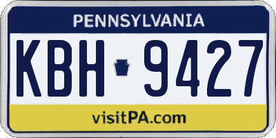 PA license plate KBH9427