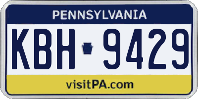 PA license plate KBH9429