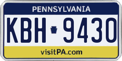 PA license plate KBH9430