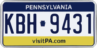 PA license plate KBH9431