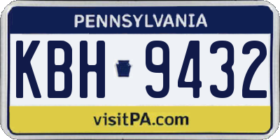 PA license plate KBH9432