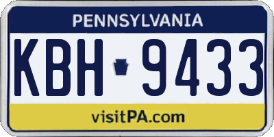 PA license plate KBH9433