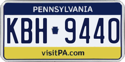 PA license plate KBH9440