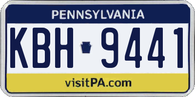 PA license plate KBH9441