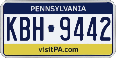 PA license plate KBH9442