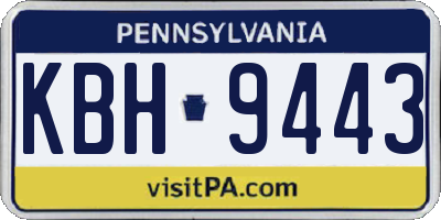 PA license plate KBH9443