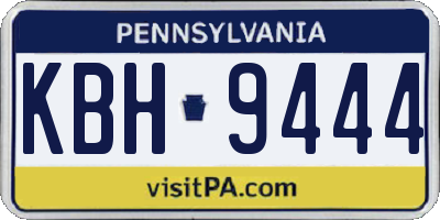 PA license plate KBH9444