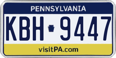 PA license plate KBH9447