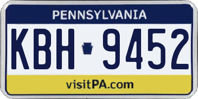 PA license plate KBH9452
