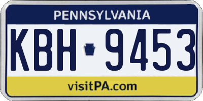 PA license plate KBH9453
