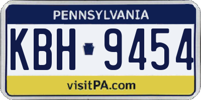 PA license plate KBH9454