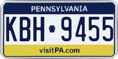 PA license plate KBH9455