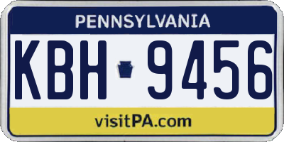 PA license plate KBH9456