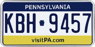 PA license plate KBH9457