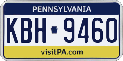 PA license plate KBH9460