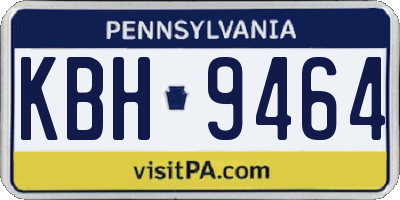 PA license plate KBH9464