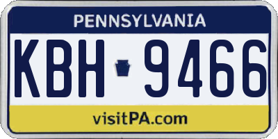 PA license plate KBH9466