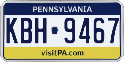 PA license plate KBH9467
