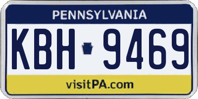 PA license plate KBH9469