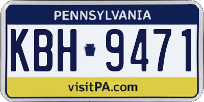 PA license plate KBH9471