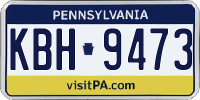 PA license plate KBH9473