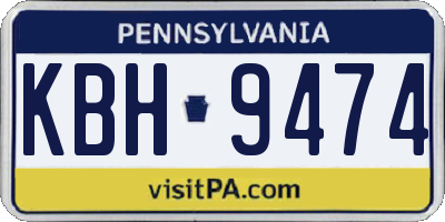 PA license plate KBH9474