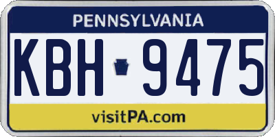 PA license plate KBH9475