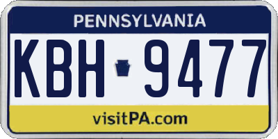 PA license plate KBH9477